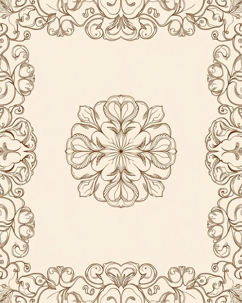 Classic Floral Medallion Border Design Rug