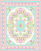 Pastel Floral Medallion Pattern Rug
