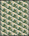 Abstract Botanical Pattern with Yellow Buds Rug