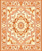 Ornate Floral Mandala Inspired Rug