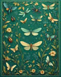 Garden Insects Floral Tapestry Rug
