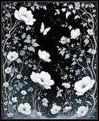 Monochrome Botanical Garden Whimsical Rug