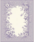 Floral Wreath With Geometric Border Rug