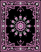 Pink Floral Medallion Baroque Rug