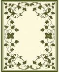 Vine Swirl Leaf Border Design Rug