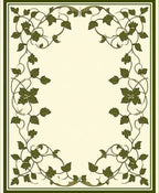 Vine Swirl Leaf Border Design Rug