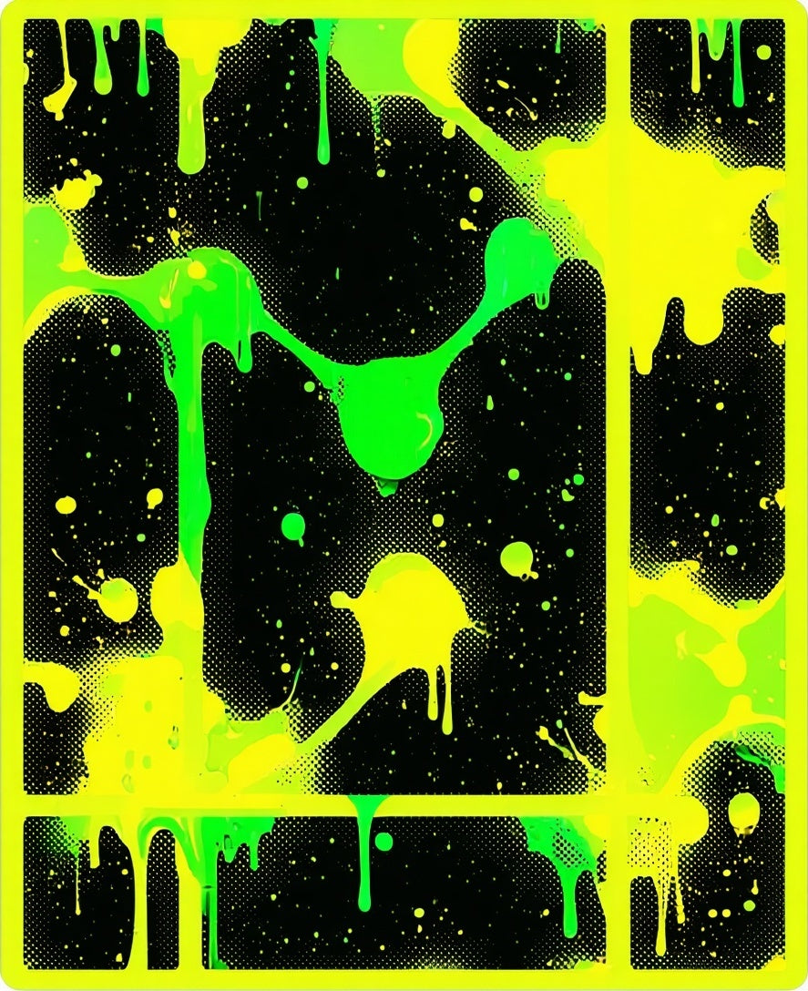Neon Splatter Drip Abstract Rug