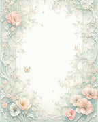 Soft Floral Butterfly Pattern Rug