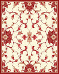 Elegant Red Floral Swirl Pattern Rug
