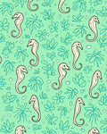 Charming Seahorse Floral Pattern Rug