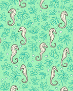Charming Seahorse Floral Pattern Rug