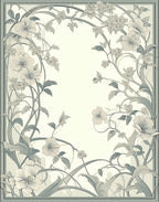 Vintage Floral Vine Scroll Design Rug
