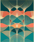 Golden Fan Art Deco Pattern Rug