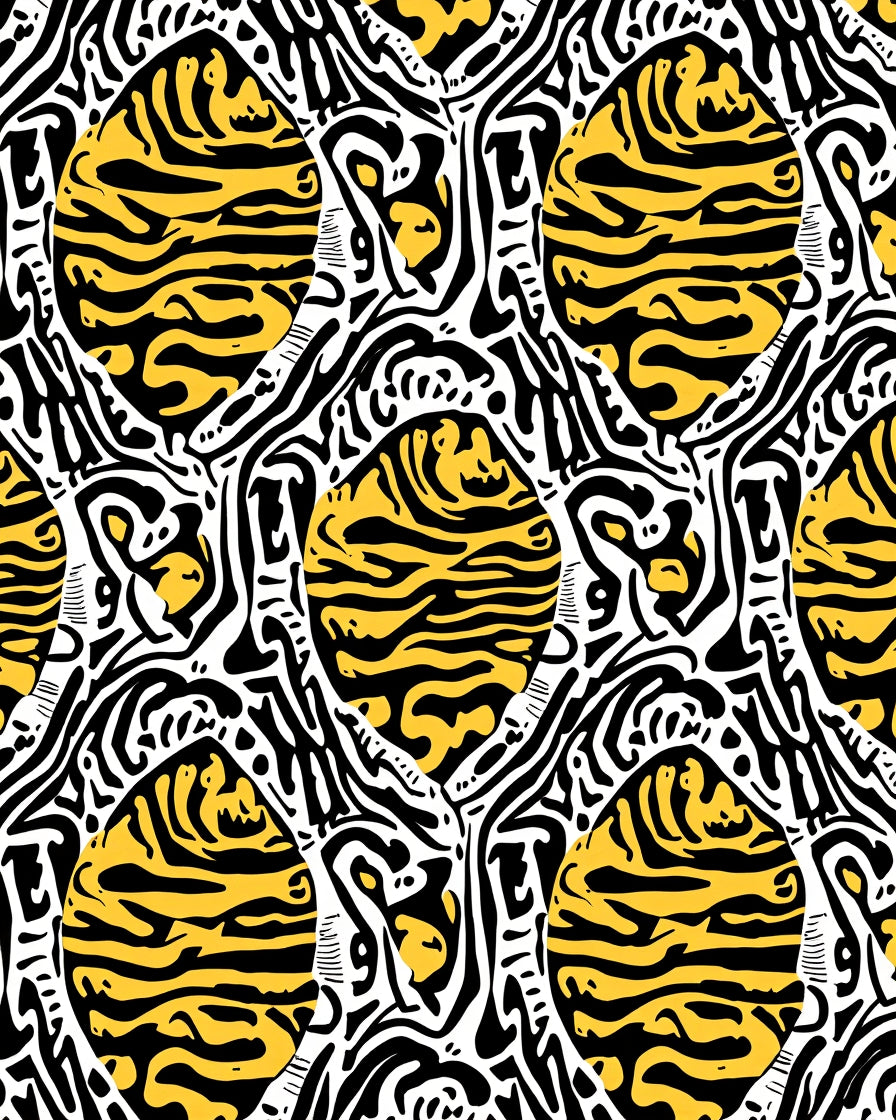 Bold Abstract Zebra Stripe Oval Pattern Rug