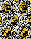 Bold Abstract Zebra Stripe Oval Pattern Rug