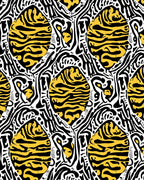 Bold Abstract Zebra Stripe Oval Pattern Rug