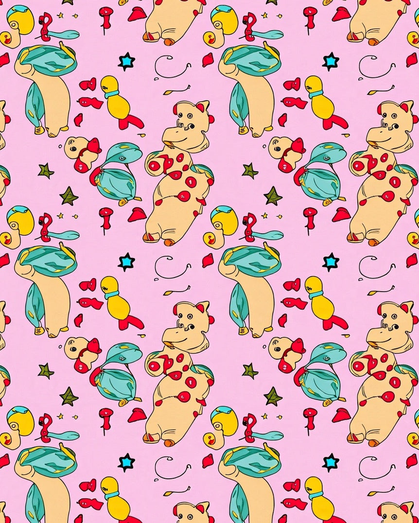 Cute Cartoon Animal And Star Pattern Rug