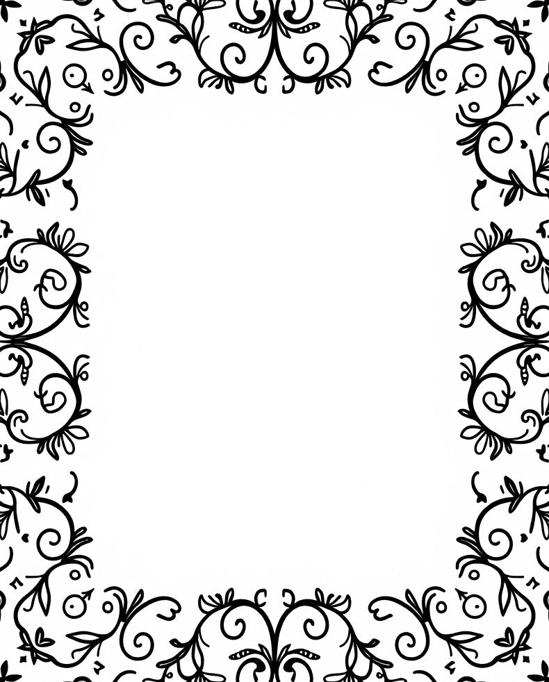 Black Floral Swirl Leaf Pattern Rug