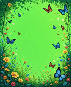 Vibrant Butterflies Floral Garden Design Rug