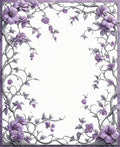 Purple Floral Vine Border Design Rug
