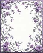 Purple Floral Vine Border Design Rug