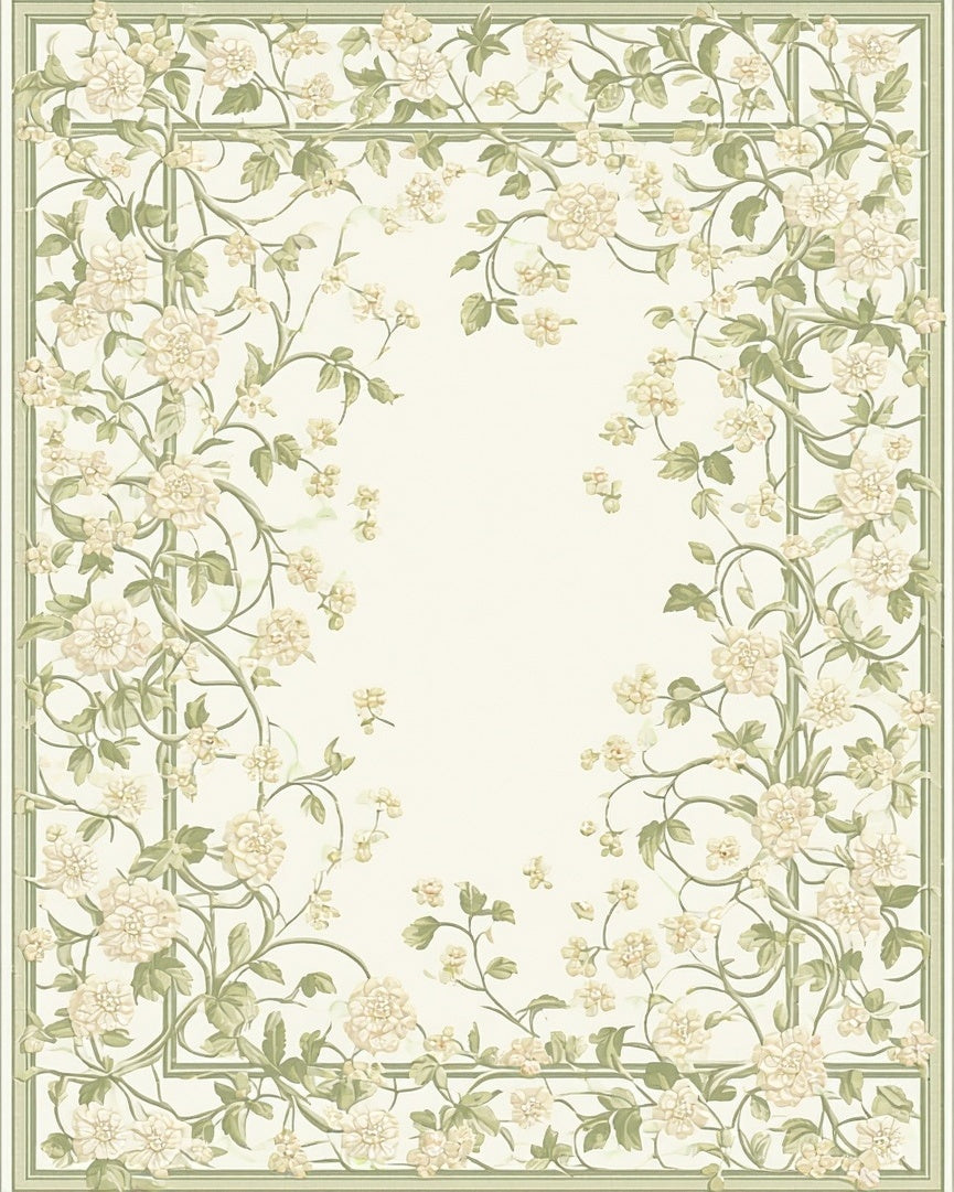 Vine Floral Border Design Rug