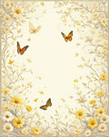 Botanical Butterfly Floral Pattern Design Rug