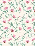Delicate Pink Floral Vine Pattern Rug