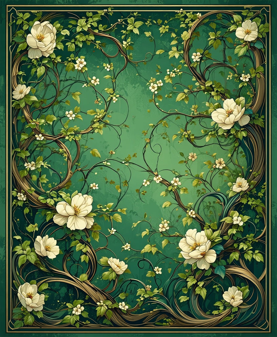 Enchanted Forest Blooming Vines Rug
