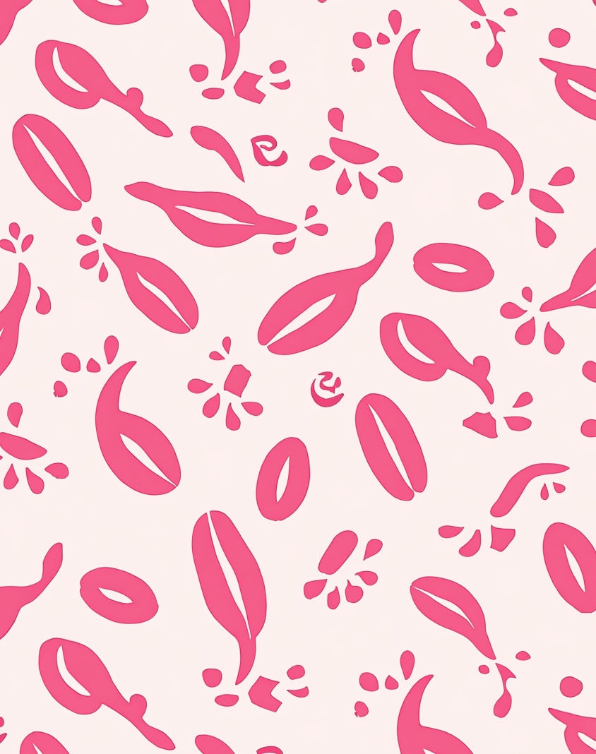 Pink Abstract Organic Shapes Rug
