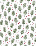 Green Fern Red Berry Scatter Rug