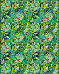Lush Green Tropical Bird Pattern Rug