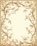 Elegant Floral Scrollwork Botanical Design Rug