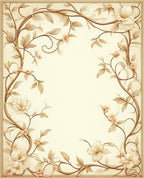 Elegant Floral Scrollwork Botanical Design Rug
