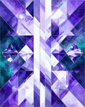 Prismatic Geometric Diamond Pattern Rug