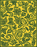 Floral Swirls and Leaves Pattern Rug