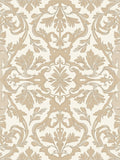 Elegant Tan Floral Damask Pattern Rug