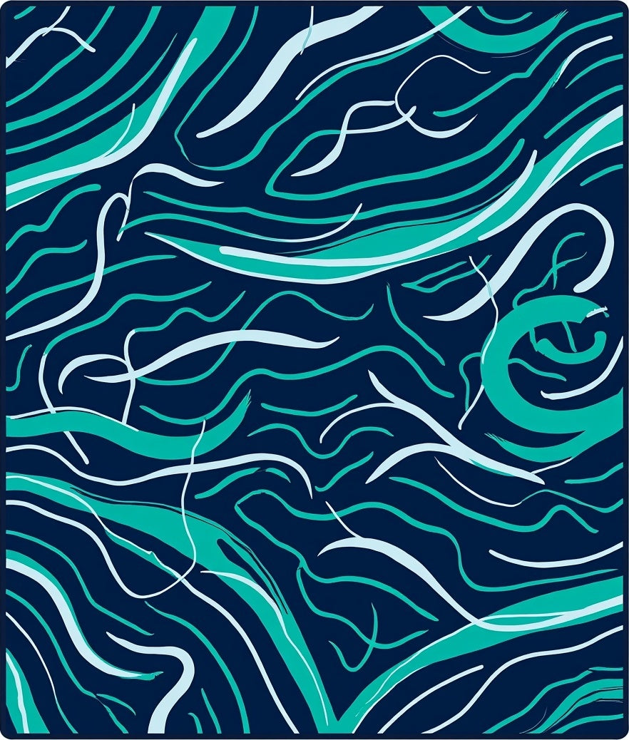 Dynamic Wavy Pattern Rug