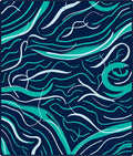 Dynamic Wavy Pattern Rug