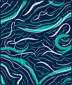 Dynamic Wavy Pattern Rug