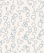 Abstract Organic Blobs Blue Pattern Rug