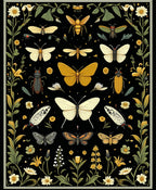 Nature Inspired Insect Floral Pattern Rug