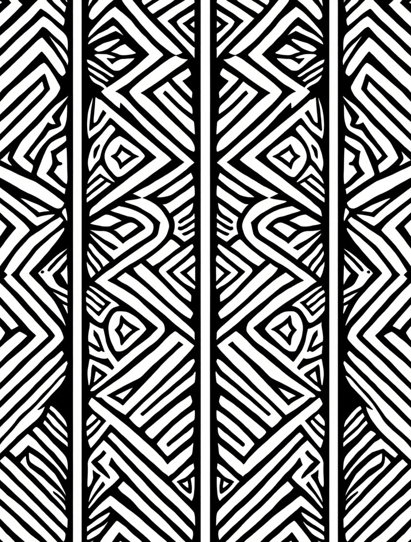 Abstract Stripe Diamond Pattern Rug