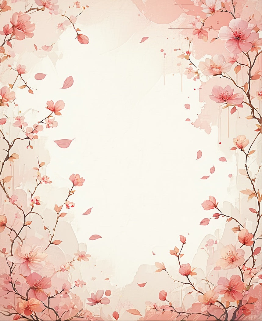 Floral Watercolor Whimsical Branch Design Rug