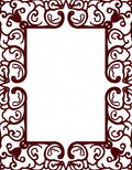 Crimson Swirl Scrollwork Frame Rug
