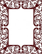 Crimson Swirl Scrollwork Frame Rug