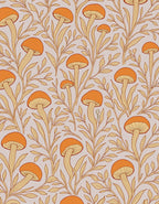 Whimsical Mushroom Vine Pattern Rug
