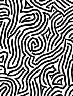 Abstract Black White Wavy Line Pattern Rug