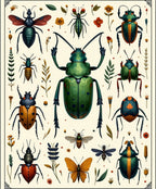 Whimsical Insects Floral Garden Collection Rug