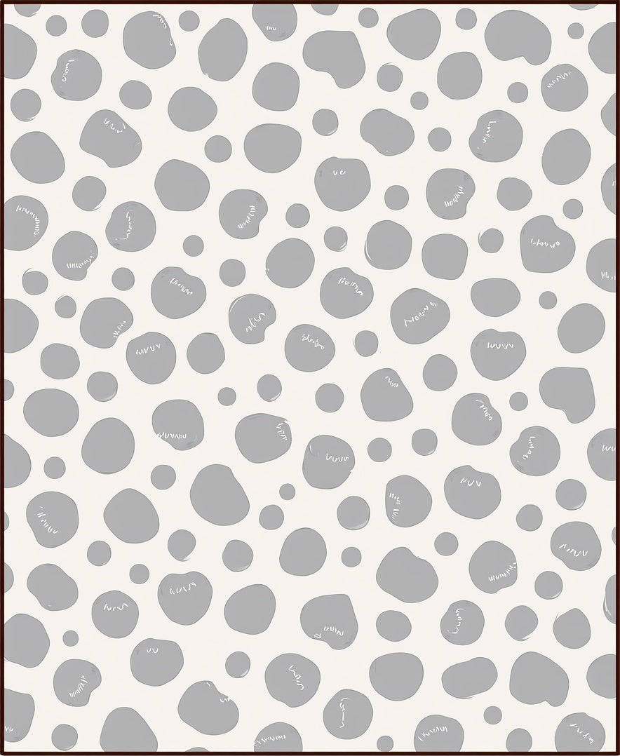 Spotted Gray And Cream Patterned Rug